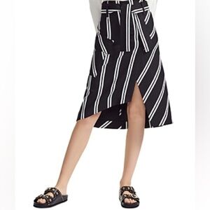 Maje Jakila Midi Striped Skirt